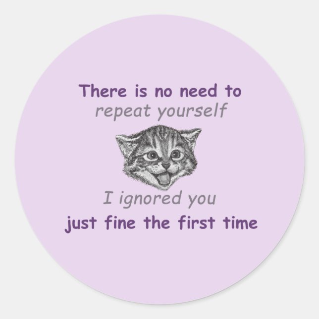 Sticker Rond Vous Ignorer (Devant)