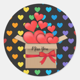 Sticker Rond Vous me manquez, vous envoyant mon amour, design c