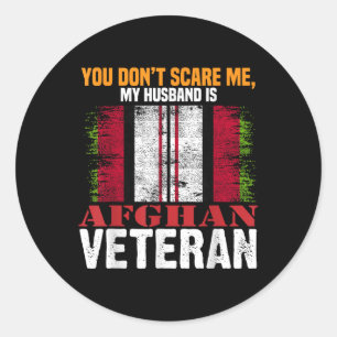 Sticker Rond Vous N'Avez Pas Peur De Moi Mon Mari Est Afghan Vé