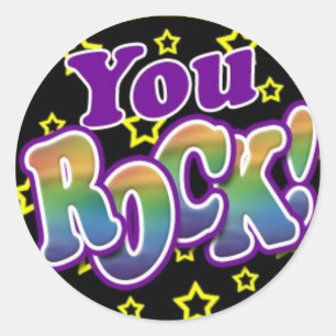 Sticker Rond Vous, Rock !
