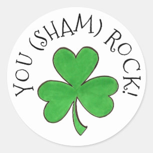 Sticker Rond Vous (Sham) Rock Green Shamrock Congrats de trèfle