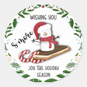 Sticker Rond vous souhaitez plus de joie cette saison des fêtes