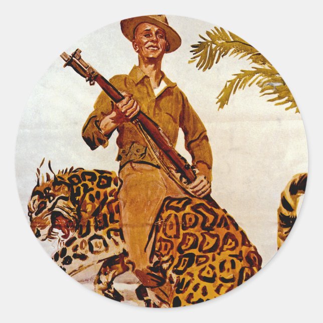 Sticker Rond Voyage ? Aventure ? Rejoignez les Marines ! (Devant)