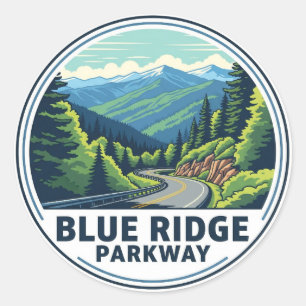 Sticker Rond Voyage Blue Ridge Parkway