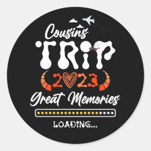 Sticker Rond Voyage Cousins 2023 Grands souvenirs Chargement de