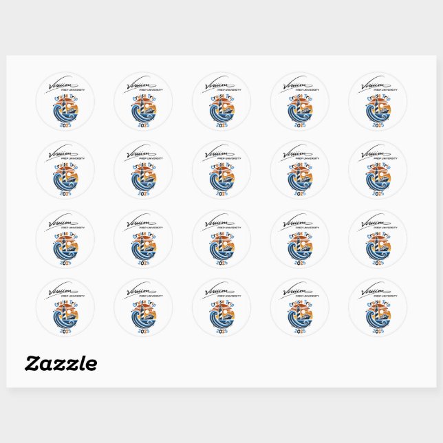 Sticker Rond Voyage Croisière Marchandises (Feuille)