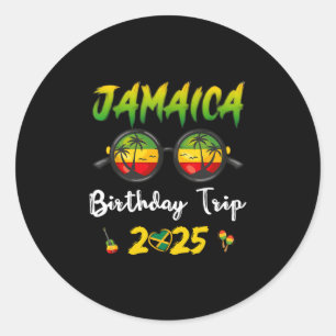 Sticker Rond Voyage d'anniversaire en Jamaïque 2025 Vacances en