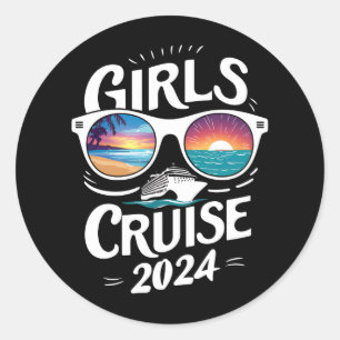 Sticker Rond Voyage de croisière pour filles 2024 Amateurs de v