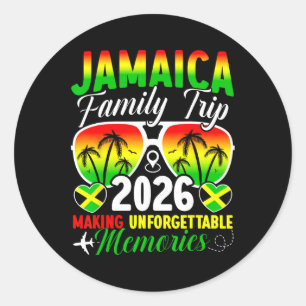 Sticker Rond Voyage de famille en Jamaïque 2026 Créer des souve