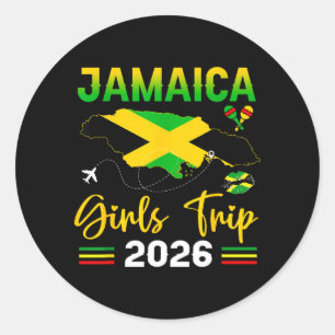 Sticker Rond Voyage de filles en Jamaïque 2026 Vacances d'été F
