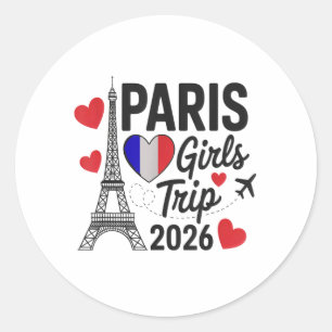 Sticker Rond Voyage de filles impertinentes à Paris 2026 Réunio