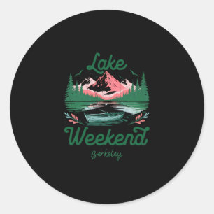 Sticker Rond Voyage de vacances de week-end au lac Berkeley Cal