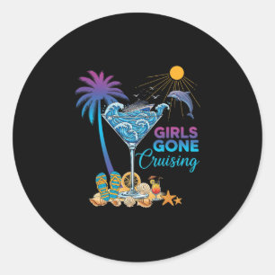 Sticker Rond Voyage des femmes partie en croisière 2026 Croisiè
