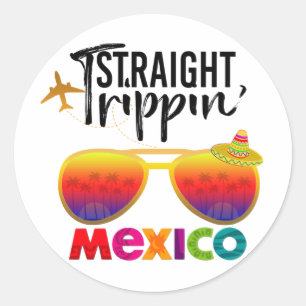 Sticker Rond Voyage droit Mexique Voyage Voyage Voyage Groupe d