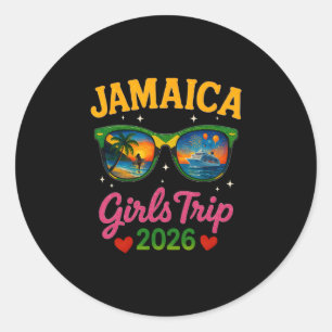Sticker Rond Voyage en Jamaïque pour filles 2026 Famille assort