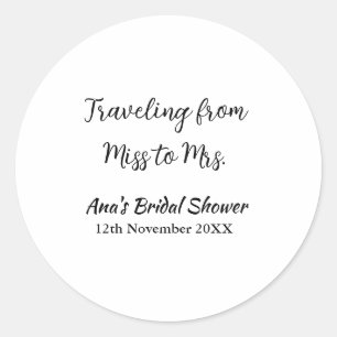 Sticker Rond Voyage enterrement de vie de jeune fille ajouter n