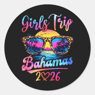Sticker Rond Voyage entre filles aux Bahamas 2026 Vacances d'ét