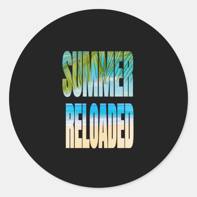 Sticker Rond Voyage - Été rechargé - Chemise de vacances (Devant)