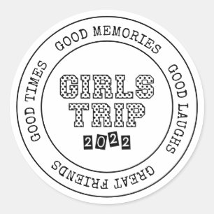 Sticker Rond Voyage Filles 2022 Filles Week-end de vacances Get