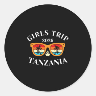 Sticker Rond Voyage Filles 2026 Tanzanie Vacances de Printemps