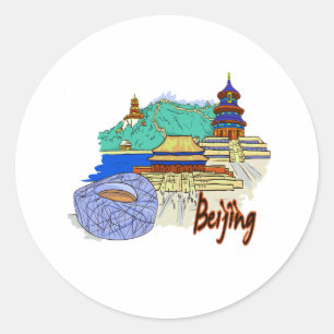 Sticker Rond voyage graphic.png de ville de Pékin