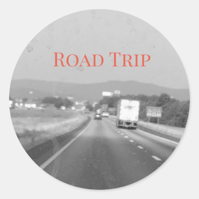 Sticker Rond voyage sur la route (Devant)