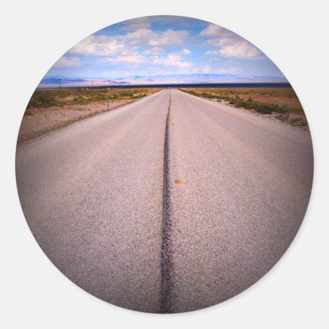 Sticker Rond Voyage sur la route Vacances d'été (Devant)