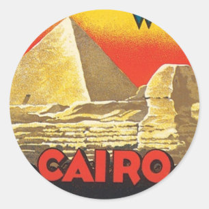 Sticker Rond Voyage vintage au Caire en Egypte