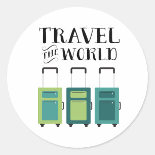 Sticker Rond Voyager dans le monde