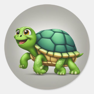 Sticker Rond Voyages heureux de tortues