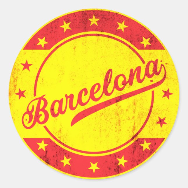 Sticker Rond Voyageur mondial - Barcelone, Espagne (Devant)