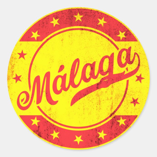 Sticker Rond Voyageur mondial - Malaga, Espagne (Devant)
