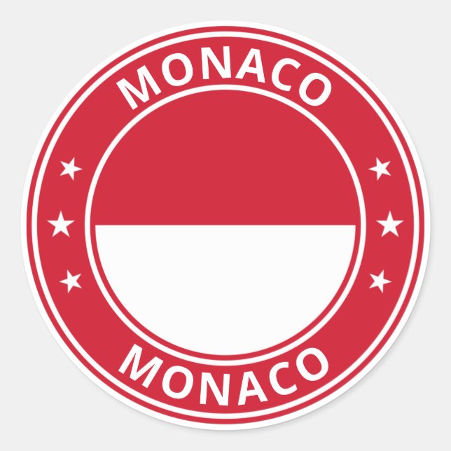 Sticker Rond Voyageur mondial - Monaco (Devant)