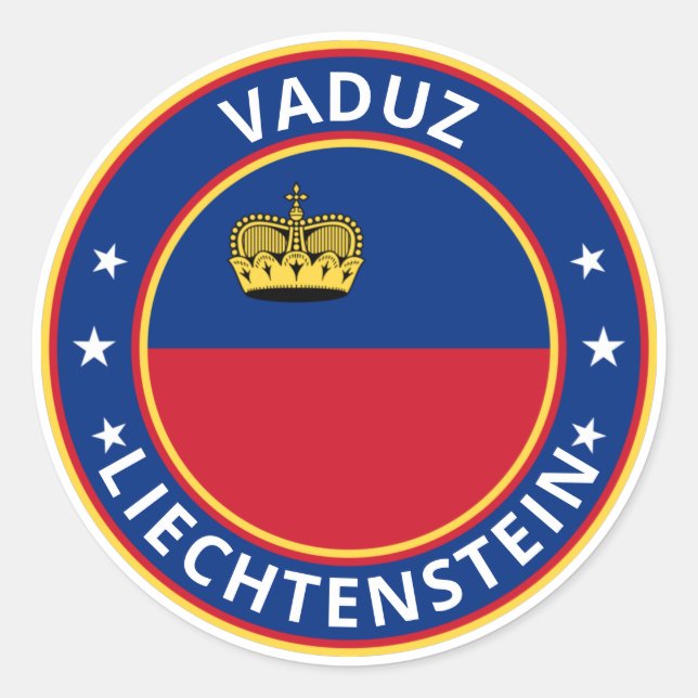 Sticker Rond Voyageur mondial - Vaduz, Liechtenstein (Devant)
