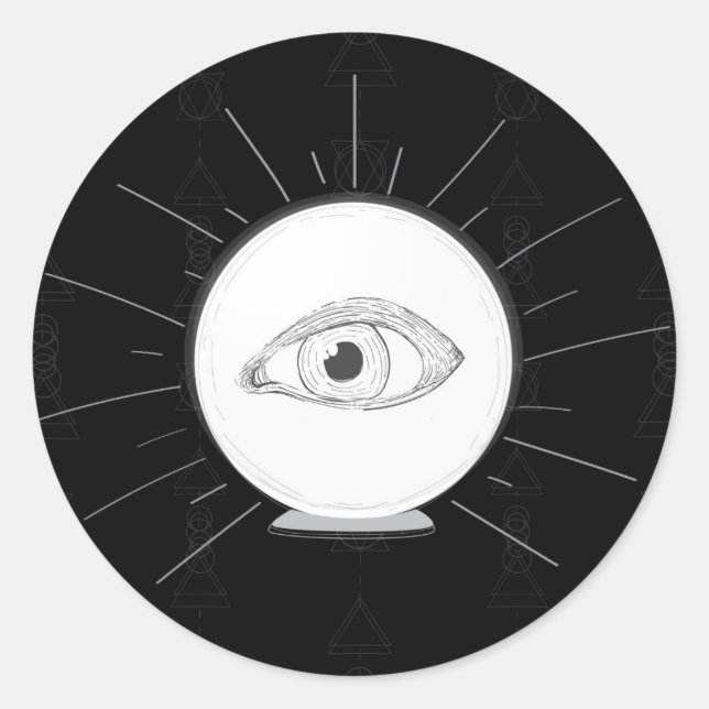 Sticker Rond Voyant de voyant Fortune Yeux Esotérique Crystal B (Devant)