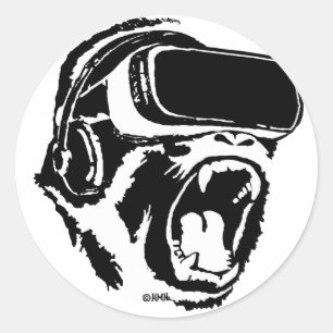Sticker Rond VR Gorilla