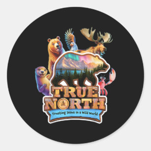 Sticker Rond Vrai North Vbs 2025 Trusting Jesus Christian Camp