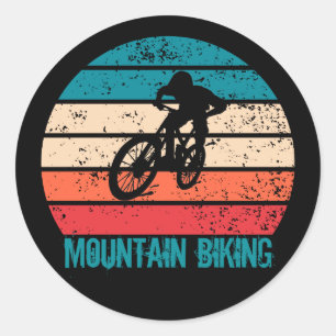 Sticker Rond VTT Downhill Vintage Vélo de Montagne