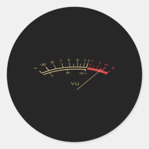 Sticker Rond Vu Meter Hi-Fi Stereo Music