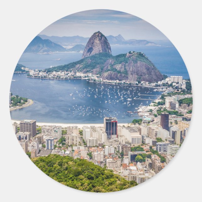 Sticker Rond Vue aérienne de Rio de Janeiro (Devant)