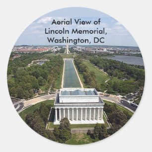 Sticker Rond Vue aérienne du monument commémoratif de Lincoln,