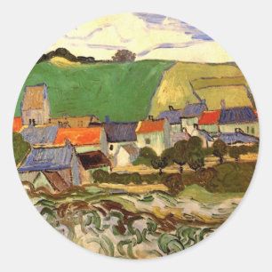 Sticker Rond Vue d'Auvers par Vincent van Gogh
