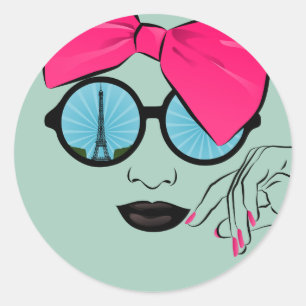 Sticker Rond Vue de Paris surdimensionnée