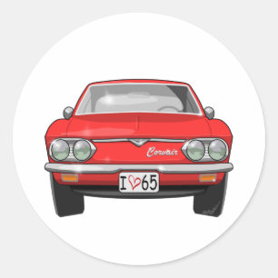 Sticker Rond Vue frontale Chevrolet Corvair 1965
