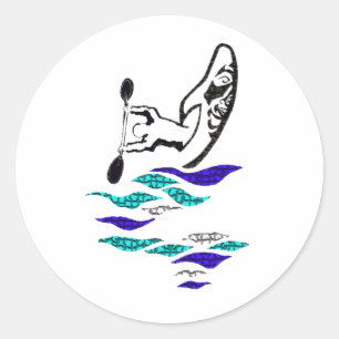 Sticker Rond Vue Kayak