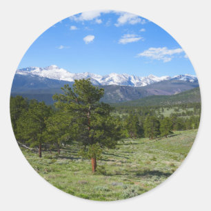 Sticker Rond Vue panoramique des montagnes Rocheuses