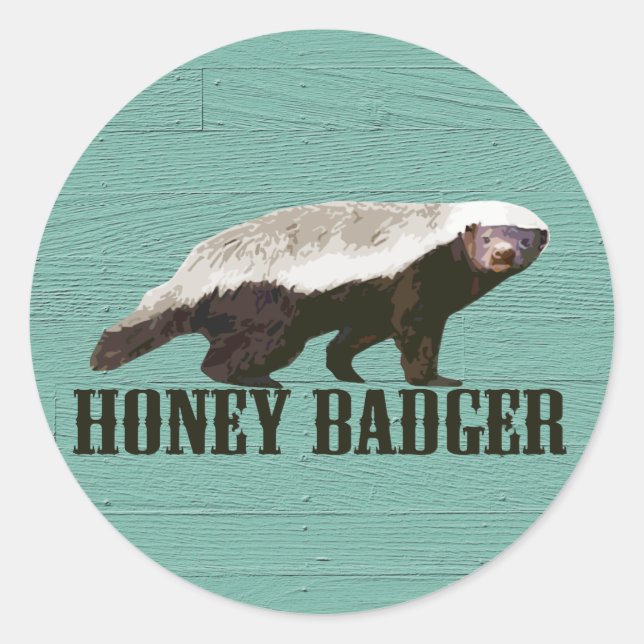 Sticker Rond Vue Profil de Badger de miel (Devant)