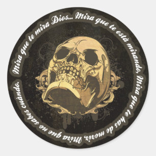 Sticker Rond Vue qui toi surveille dieu