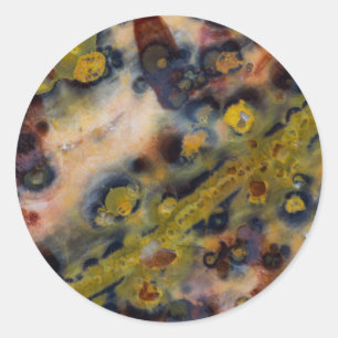 Sticker Rond Vue rapprochée abstraite de l'Ocean Jasper