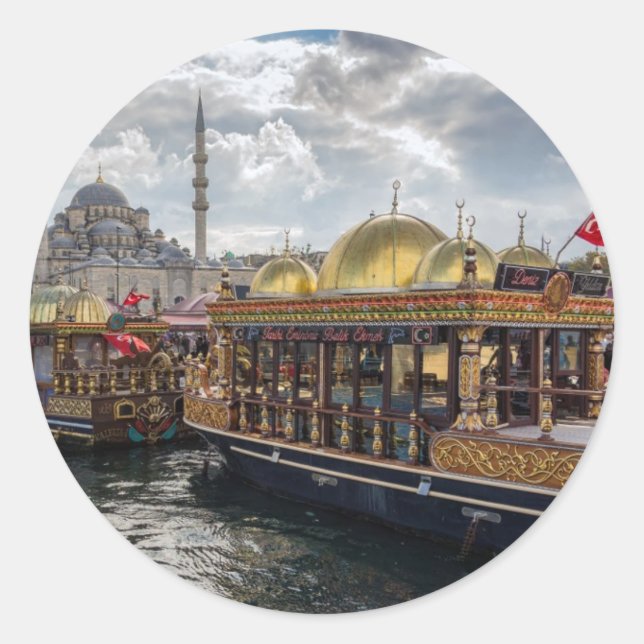 Sticker Rond Vue sur Istanbul (Turquie) (Devant)